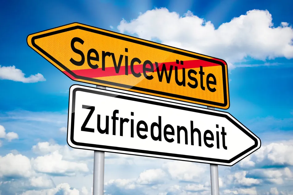 Wegweiser Servicewüste/Zufriedenheit