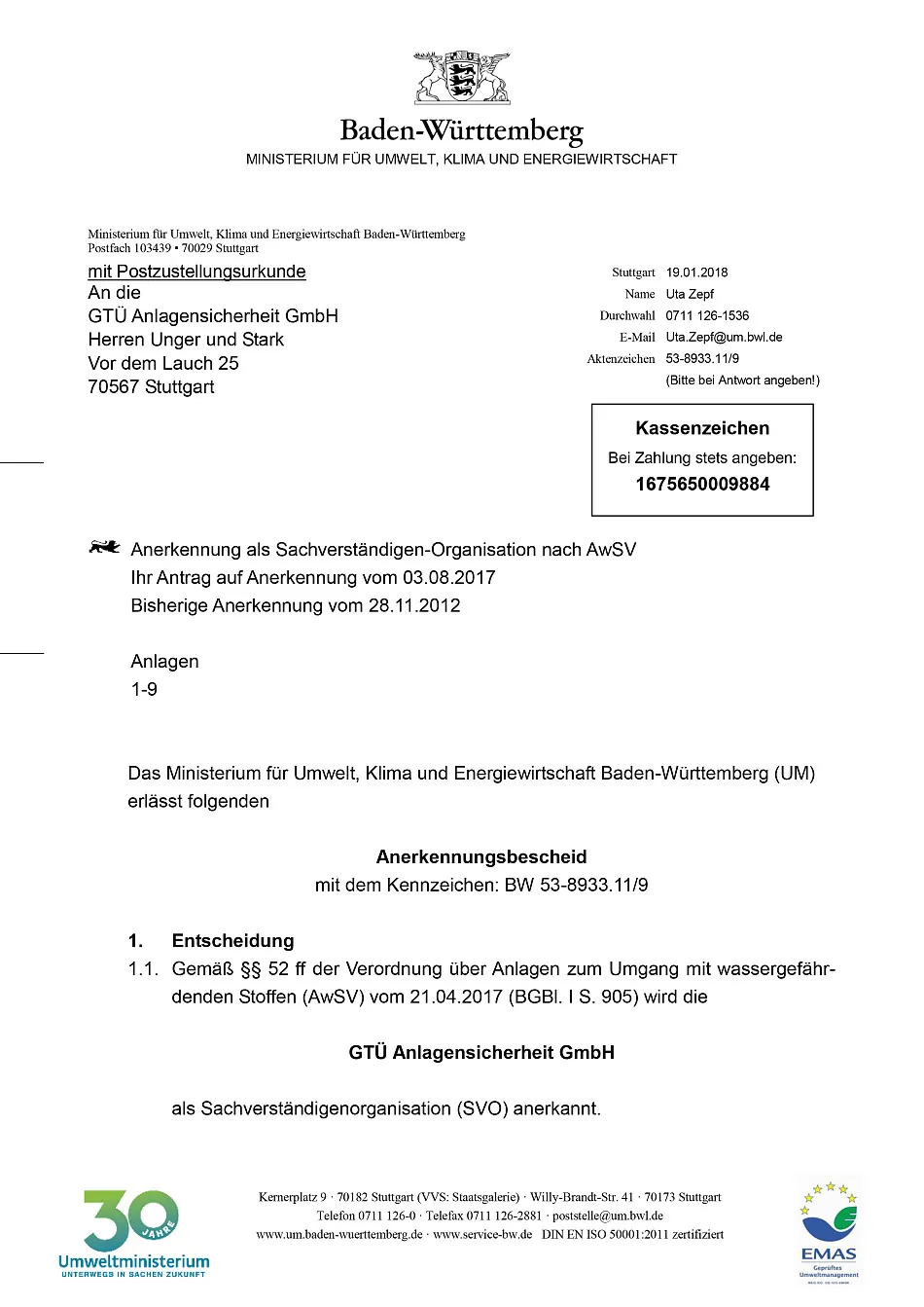 Anerkennung